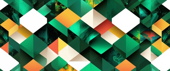 Aufkleber - emerald pattern on colorful plain background digital abstract art work illustration design