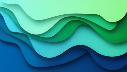 Wall Mural - 3d blue and green geometric fluid abstract background. minimalist modern graphic design element cuto