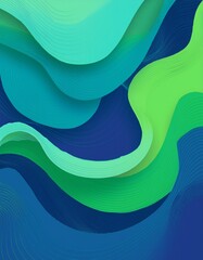 Wall Mural - 3d blue and green geometric fluid abstract background. minimalist modern graphic design element cuto