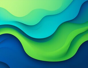 Wall Mural - 3d blue and green geometric fluid abstract background. minimalist modern graphic design element cuto
