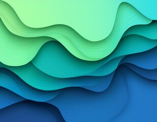 Wall Mural - 3d blue and green geometric fluid abstract background. minimalist modern graphic design element cuto