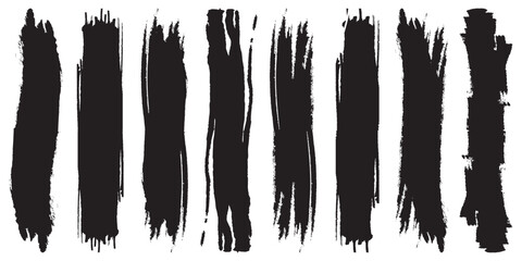 Poster - 
Straight Black Brush Strokes Set. Grunge Paint stripe. Vector grungy paint brush strokes collection. Black paint spots vector for design.  Vector- eps 10