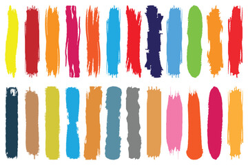 Poster - set of colorful brush stroke. grunge paint stroke collection, Vector- eps 10