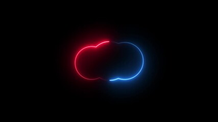 Wall Mural - Cloud computing glowing neon icon animation.