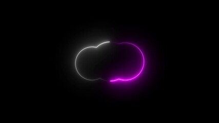 Wall Mural - Cloud computing glowing neon icon animation.