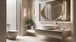 © SecretCanvas - Modern toilet wash basin in hotel or luxury apartment bathroom combining clean lines high quality materials and functional elegance Modern Interior Design Inspiration