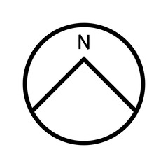 Architectural north arrow and compass outline vector
