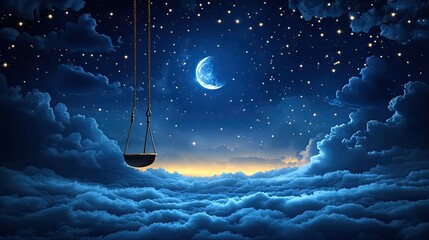 Wall Mural - Night Sky Swinging Bowl