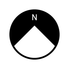 architectural north arrow and compass outline vector