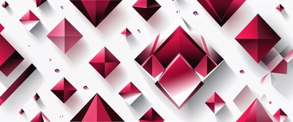 Poster - ruby pattern on white plain background digital abstract art work illustration design