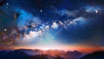 Wall Mural - nebula and stars in night sky space background