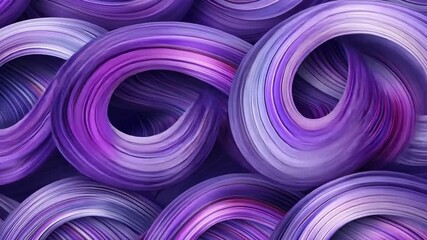 Poster - Mesmerizing Abstract Pattern of Purple and Violet Ribbons Creates Dynamic Flowing Visual Effect with Smooth Curves and Vibrant Colors Evoking Movement and Energy, Featuring Intertwined Patterns and