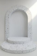 Poster - Minimalist, stone-look podium with archway