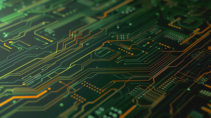 Poster - circuit board's complex weave: the intricate network of a circuit board is on full display, the copp