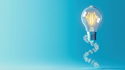 Poster - A DNA strand turning into a light bulb, representing innovation in biology