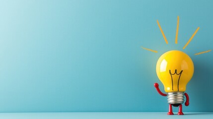 Poster - A futuristic robot sketching a light bulb, symbolizing AI-driven creativity