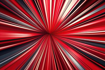 Poster - Dynamic Red Burst Background with Animated Cartoon Stripes