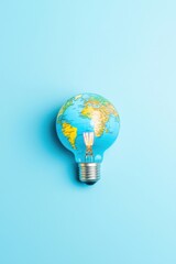Poster - A globe with a light bulb design as its continents, representing a world of ideas