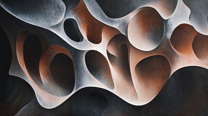 Aufkleber - Close-up abstract of a stone formation with intricate texture organic shapes create a visually scene.