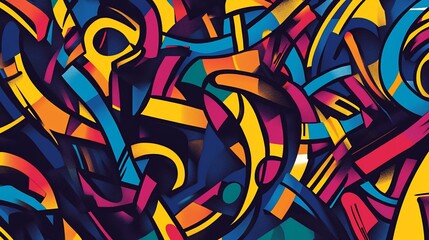 Poster - Vibrant Geometric Expression: A Dynamic and Modern Colorful Composition