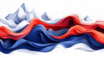 Poster - Abstract Colorful Waves and Mountain Ranges Blended with a Textured Touch