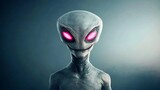 Glowing Eyes Alien Portrait for Dark Background.