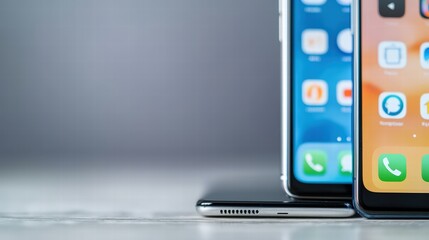 Poster - Two smartphones side by side on a clean surface showcasing different colors and features