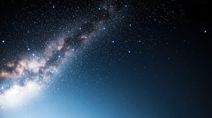 Poster - Starry night sky displaying the milky way galaxy with brilliant stars and cosmic dust clouds