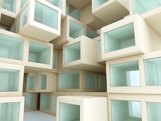 Poster - Three Dimensional Architectural Model Structure, Boxed Frames with Glass Panels