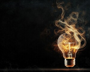 Poster - A sketch of a light bulb with artistic swirls and patterns, symbolizing free-flowing creativity