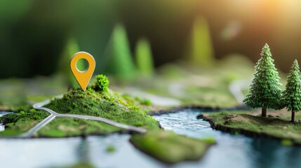 Poster - A stylized map showing areas of recovery with vibrant greenery