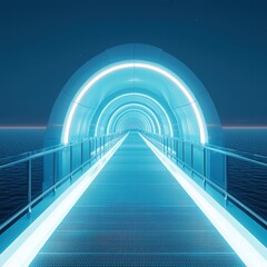 Poster - Long bridge extending into the distance with a light at the end symbolizing hope and journey ahead