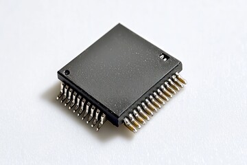 Poster - Microchip processor close up showcasing complex technology silicon component for modern devices