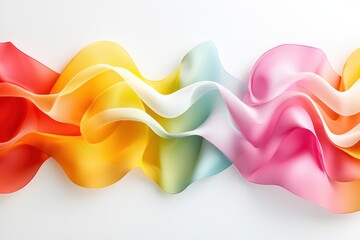Poster - Dynamic wave of flowing color gradient fabrics blending of elegant lines on white modern background
