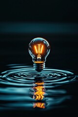 Poster - A water droplet morphing into a glowing light bulb, emphasizing purity in ideas
