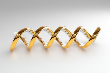 Aufkleber - Elegant gold and white dna chain on bright background futuristic technology helix conceptual image