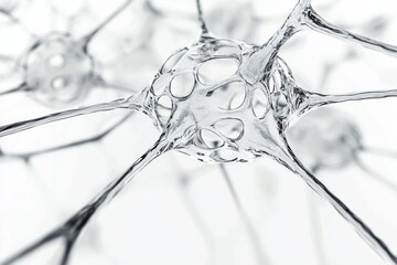 Aufkleber - Transparent Neuronal Structure Abstract Science Visual Simulating Neural Network Connectivity and Biology under Microscopic View Isolated on Clear White Background