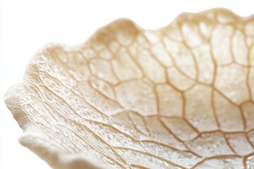 Poster - Abstract textural detail of cream colored organic formation with undulating pattern in soft light