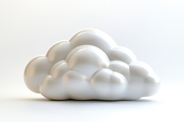 Aufkleber - Glossy White Cloud Formation on Light Backdrop Represents Purity Cleanliness Serenity and Futuristic Computing Technology Innovation