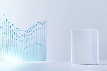 Poster - Presentation of Minimalist Product Showcase with Blurred Chart in Soft Light Modern Clean Tone
