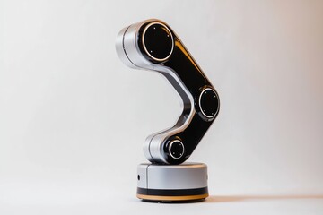 Poster - Sleek Robotic Arm Isolated on Clean Background Emphasizing Modern Design in Studio Shot With Subtle Lighting