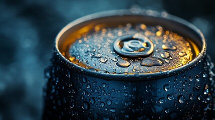 Poster - Close-up of a Cold, Sweaty Drink Can