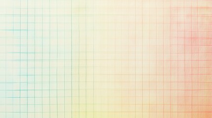 Wall Mural - grid harmony: an abstract illustration of a finely gridded paper, with subtle watercolor washes of c