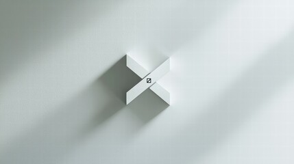 Poster - x-marks the spot: abstract x mark with long shadow, representing simplicity and modernity, ideal for