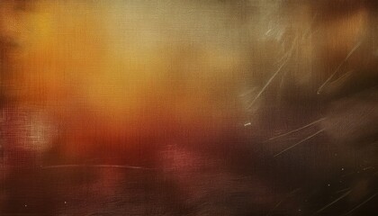 Poster - textured vintage film grain abstract in warm golden and burnt orange hues, cinematic background for retro themed designs

