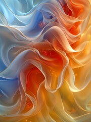 Poster - A colorful, abstract painting of flames with a red, orange, and yellow hue. The painting is full of energy and movement, with the flames appearing to dance and swirl. The colors are vibrant. 