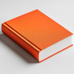 Poster - A Vibrant Orange Book: A Classic Hardcover with Textured Cover Resting on a Clean White Surface