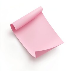 Aufkleber - Elegant Pink Paper Curl: A Minimalist Design Element on a Clean White Background, Perfect for Mockups