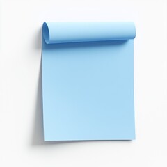 Poster - Light Blue Rolled Sheet on White Surface: A Minimalist Presentation Mockup with Soft Shadows and Modern Design 
