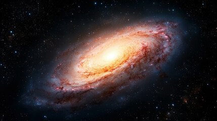 Wall Mural - Stunning Spiral Galaxy with Brilliant Core and Twinkling Stars in Deep Space Imagery